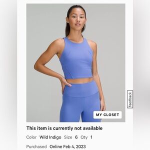 Invigorate Training Tank
Top
Colour Wild Indigo
Size 6
Quantity 1